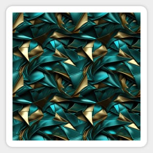 Funky Facade: Trompe-l’oeil Green Turquoise and Gold Sticker